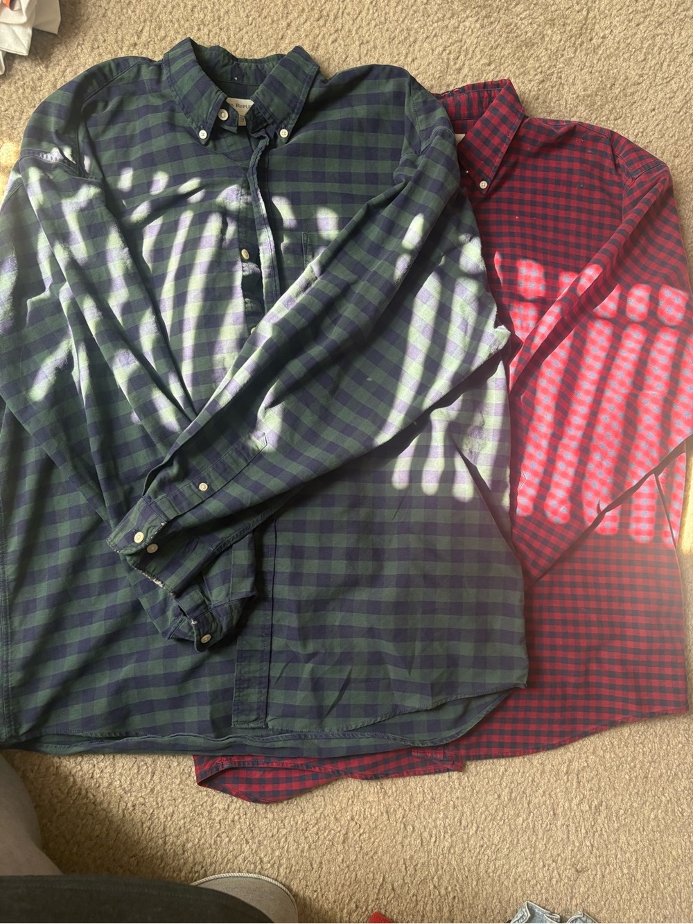 Banana Republic Green and Blue Plaid Button-Down Shirt